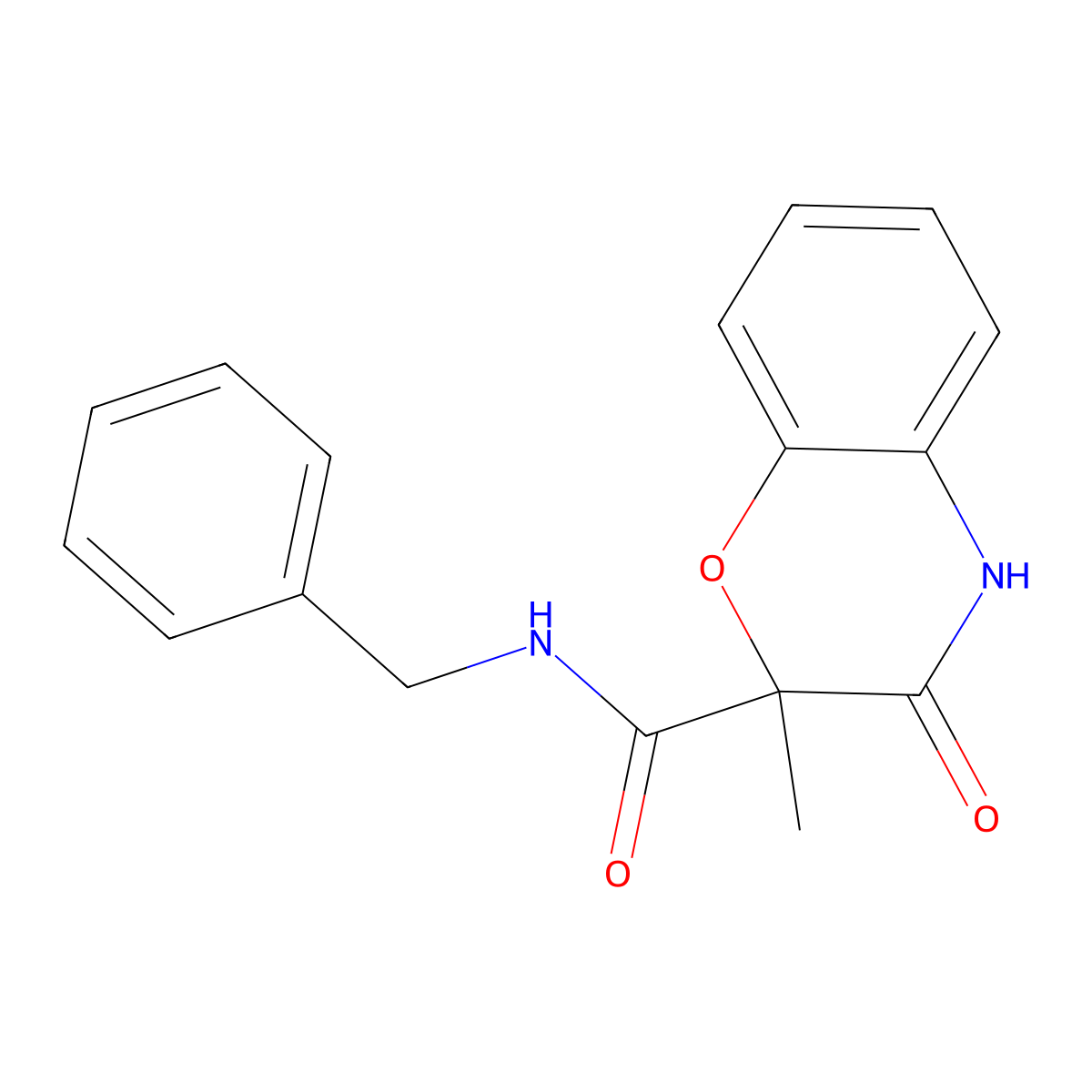 N-benzyl-2-methyl-3-oxo-3,4-dihydro-2H-1,4-benzoxazine-2-carboxamide molecular structure, CAS 861211-64-5