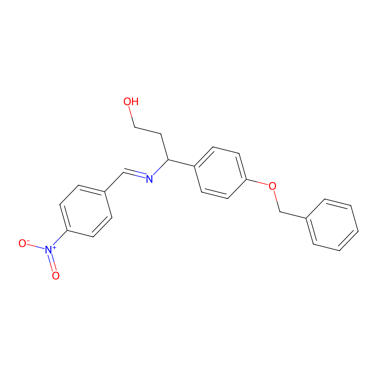 3-[4-(Benzyloxy)phenyl]-3-{[(4-nitrophenyl)methylene]amino}-1-propanol molecular structure, CAS 861211-66-7