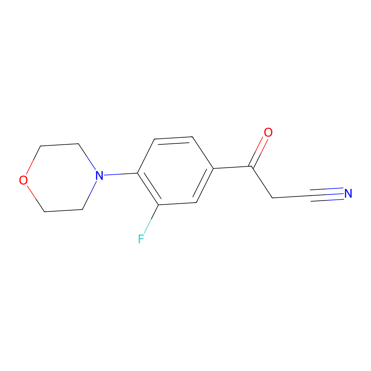 3-(3-Fluoro-4-morpholinophenyl)-3-oxopropanenitrile molecular structure, CAS 861211-70-3