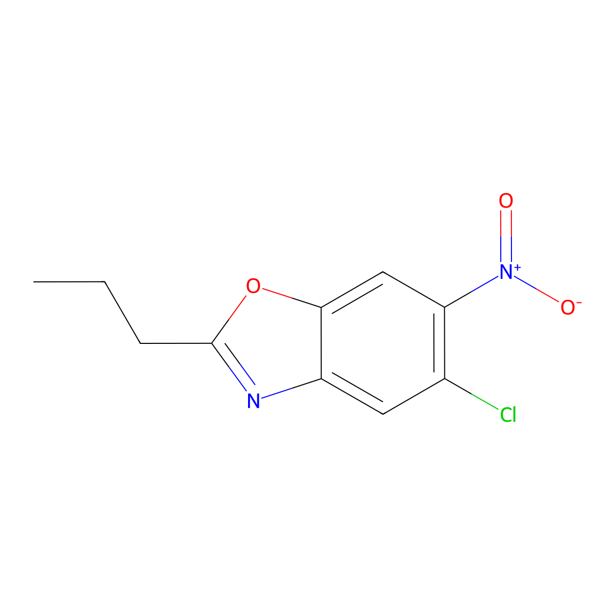 5-Chloro-6-nitro-2-propyl-1,3-benzoxazole molecular structure, CAS 861211-71-4