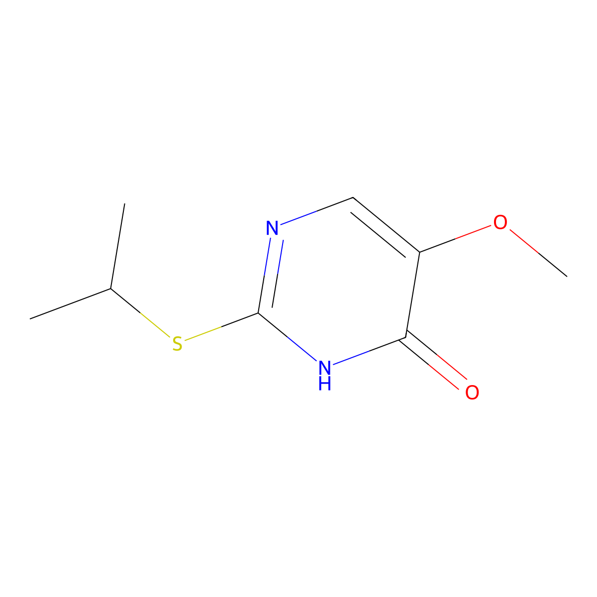 2-(Isopropylsulfanyl)-5-methoxy-4-pyrimidinol molecular structure, CAS 861211-93-0
