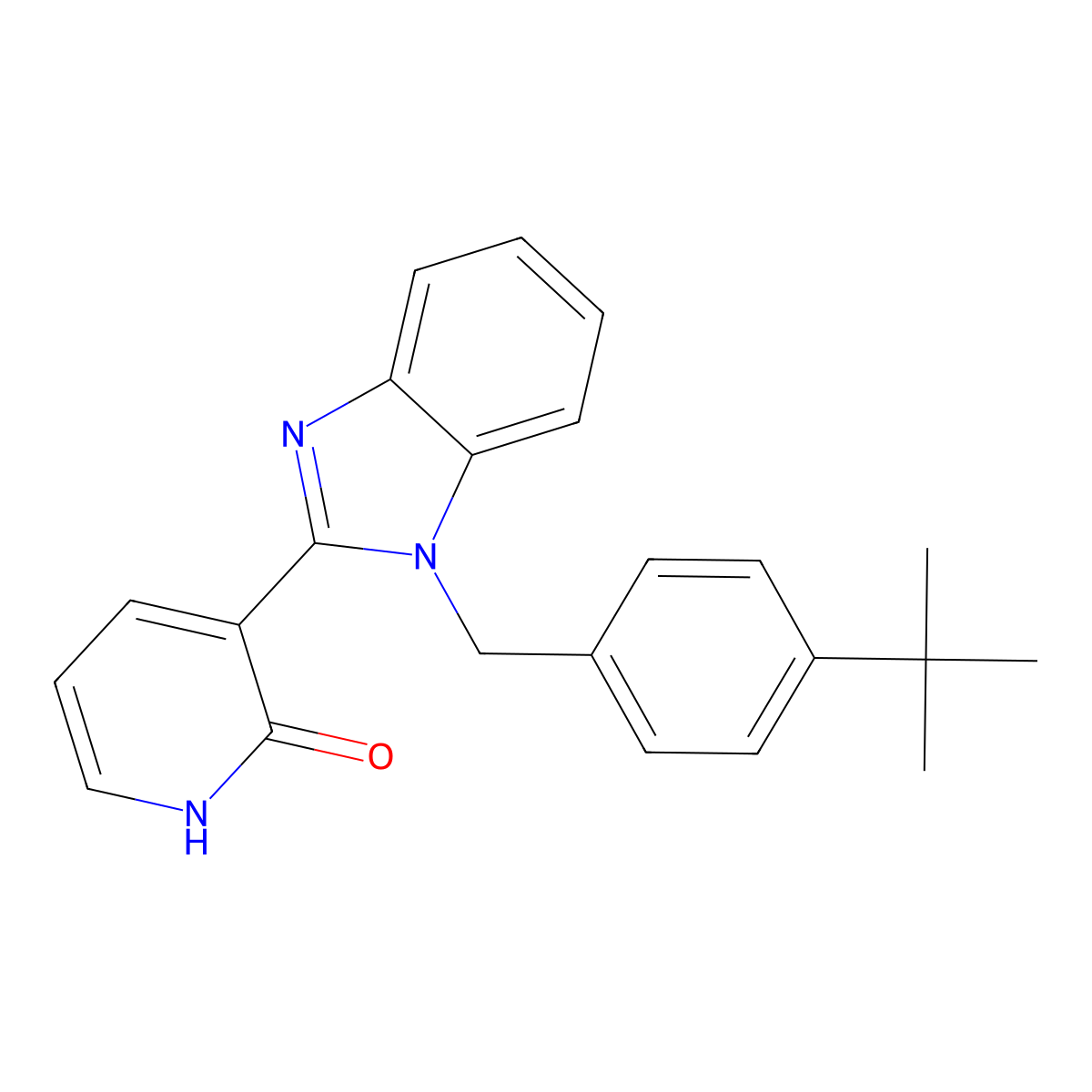 3-{1-[4-(tert-butyl)benzyl]-1H-1,3-benzimidazol-2-yl}-2(1H)-pyridinone molecular structure, CAS 861211-95-2