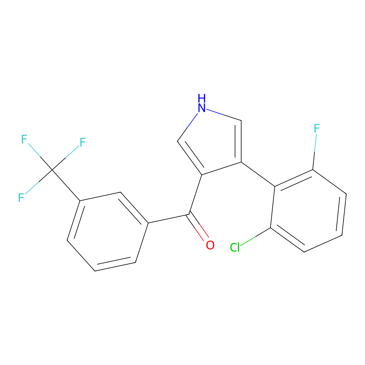 [4-(2-chloro-6-fluorophenyl)-1H-pyrrol-3-yl][3-(trifluoromethyl)phenyl]methanone molecular structure, CAS 861212-28-4