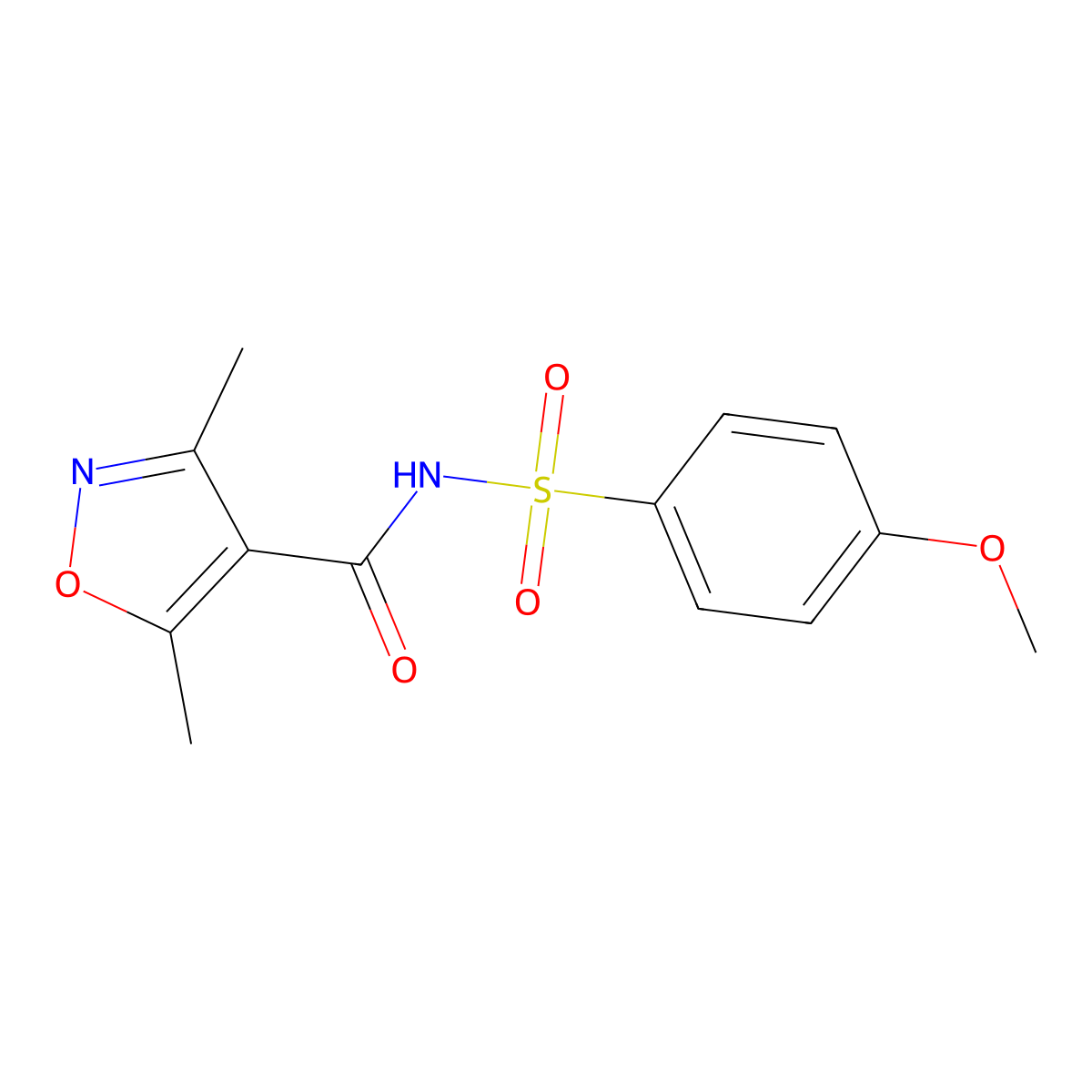N-[(3,5-dimethyl-4-isoxazolyl)carbonyl]-4-methoxybenzenesulfonamide molecular structure, CAS 861212-29-5