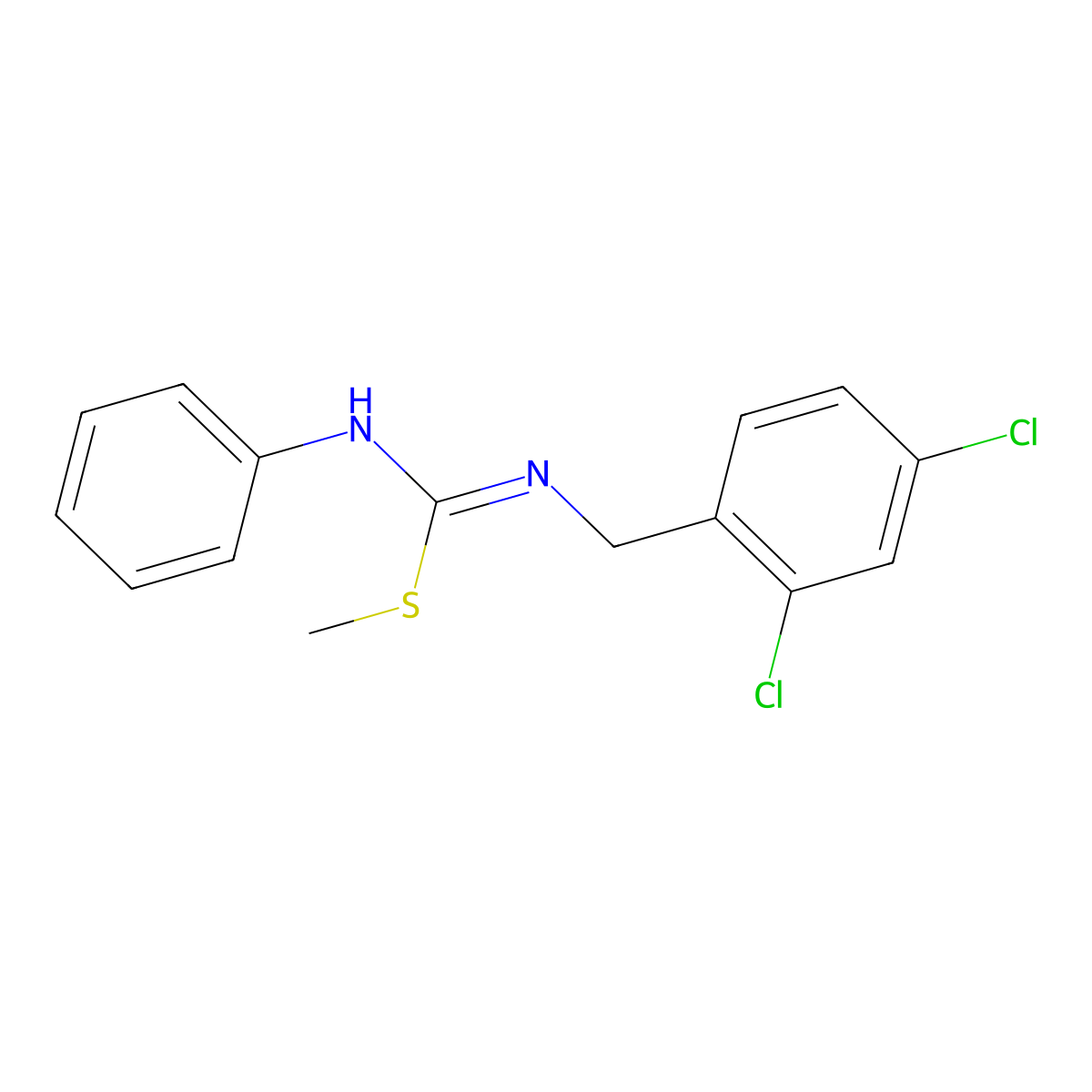 2,4-Dichloro-1-({[(methylsulfanyl)(phenylimino)methyl]amino}methyl)benzene molecular structure, CAS 861212-32-0