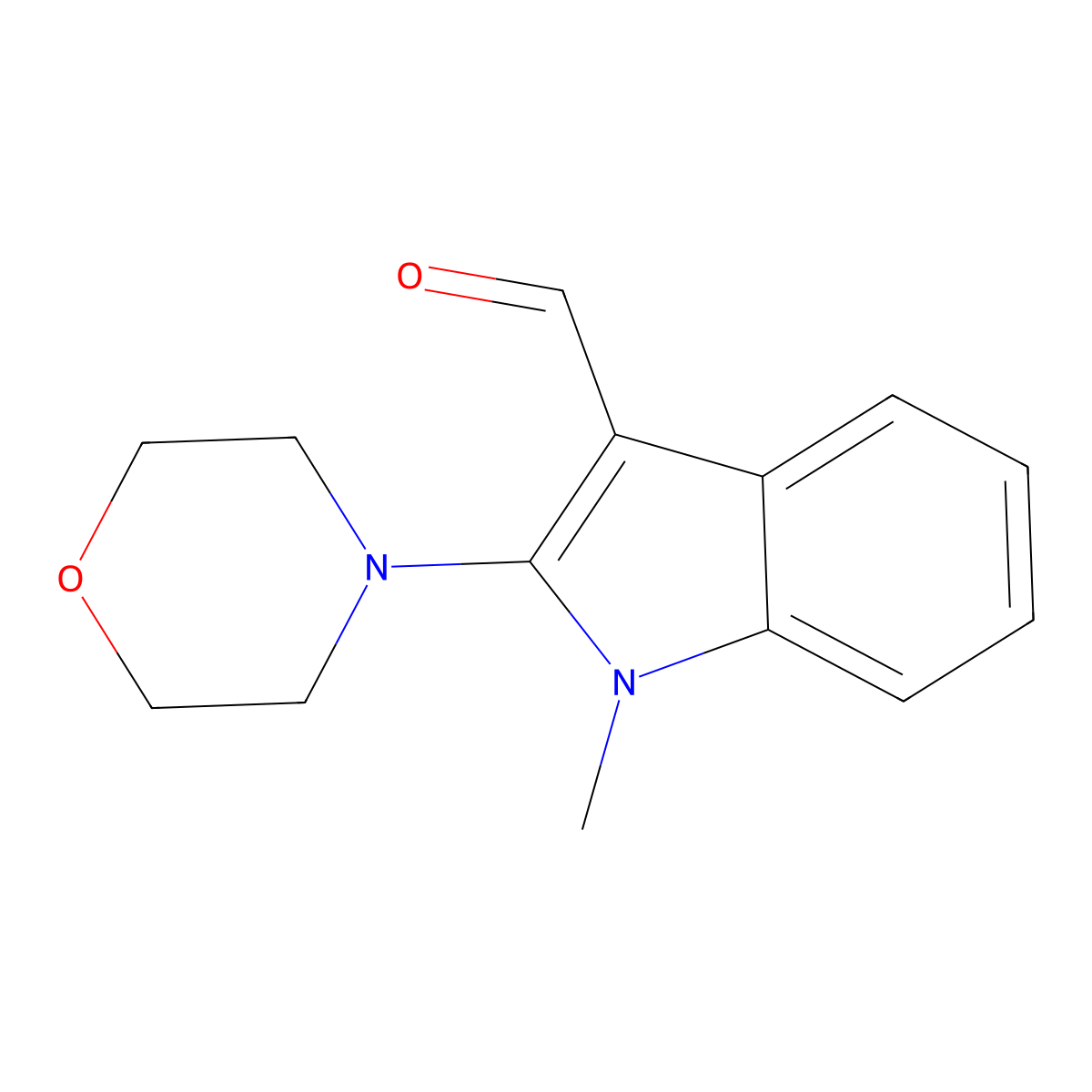 1-methyl-2-morpholino-1H-indole-3-carbaldehyde molecular structure, CAS 861212-44-4