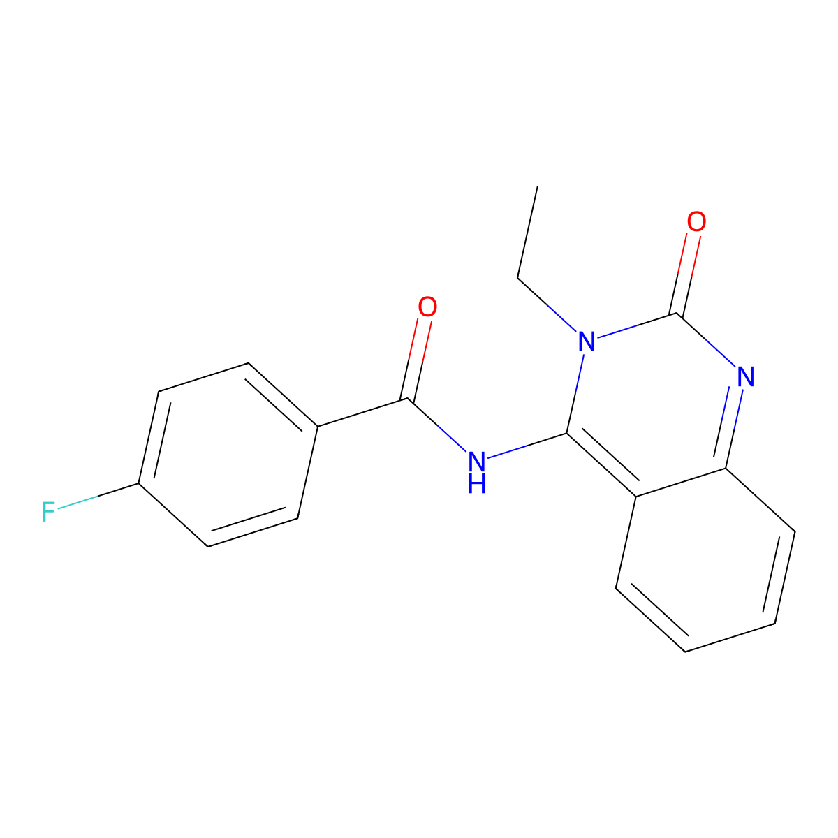 N-(3-ethyl-2-oxoquinazolin-4-yl)-4-fluorobenzamide molecular structure, CAS 861212-49-9