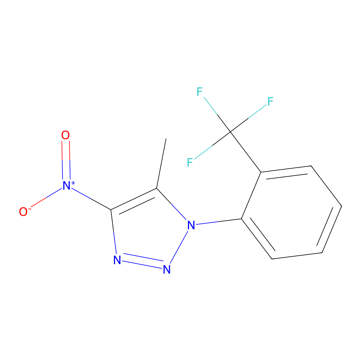 5-methyl-4-nitro-1-[2-(trifluoromethyl)phenyl]-1H-1,2,3-triazole molecular structure, CAS 861212-68-2