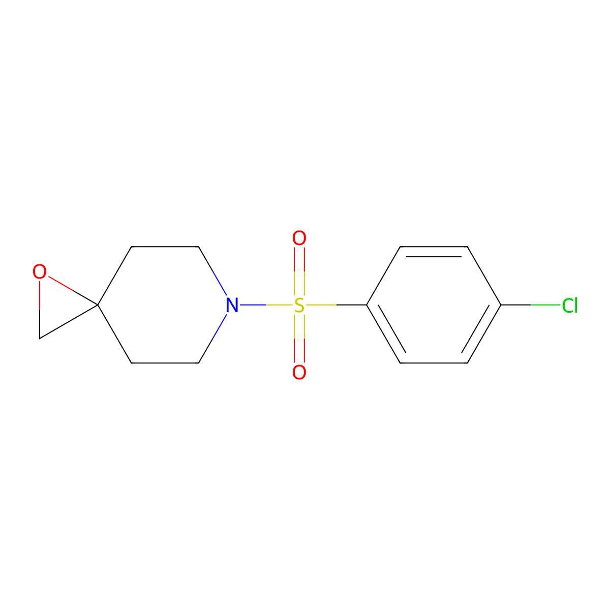 6-[(4-Chlorophenyl)sulfonyl]-1-oxa-6-azaspiro[2.5]octane molecular structure, CAS 861212-71-7