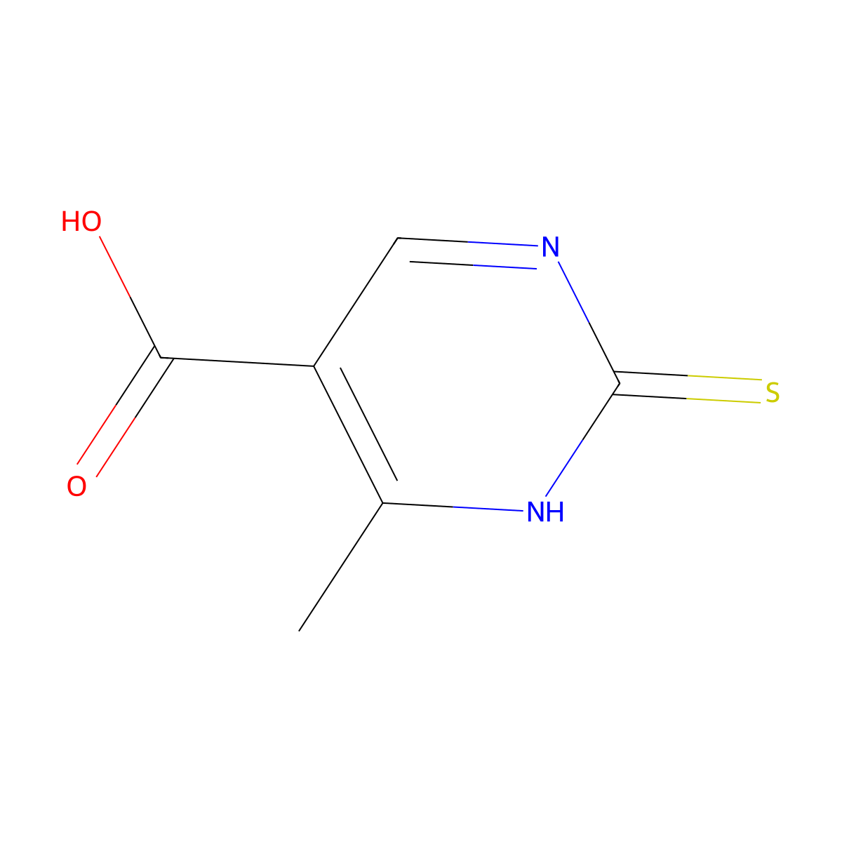 4-Methyl-2-sulfanyl-5-pyrimidinecarboxylic acid molecular structure, CAS 861212-78-4