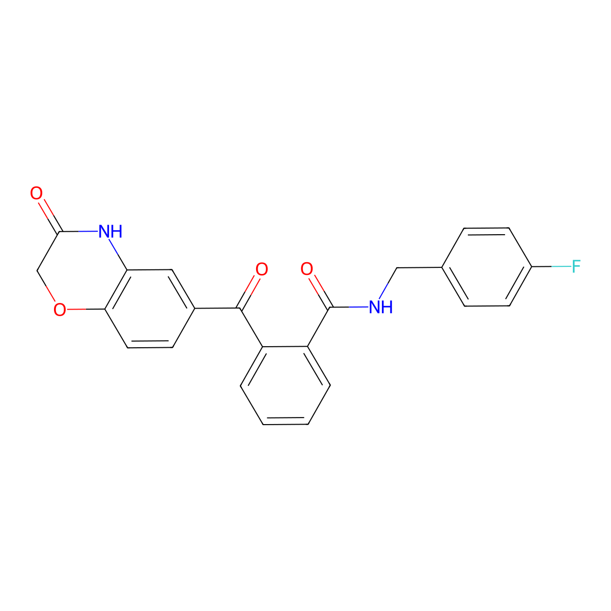 N-[(4-fluorophenyl)methyl]-2-(3-oxo-4H-1,4-benzoxazine-6-carbonyl)benzamide molecular structure, CAS 861212-82-0