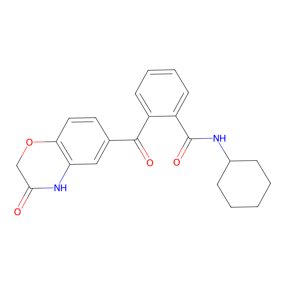 N-cyclohexyl-2-[(3-oxo-3,4-dihydro-2H-1,4-benzoxazin-6-yl)carbonyl]benzenecarboxamide molecular structure, CAS 861212-83-1