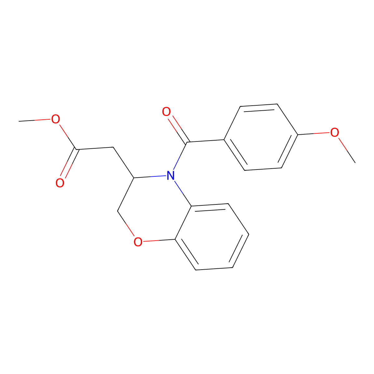methyl 2-[4-(4-methoxybenzoyl)-3,4-dihydro-2H-1,4-benzoxazin-3-yl]acetate molecular structure, CAS 861212-87-5