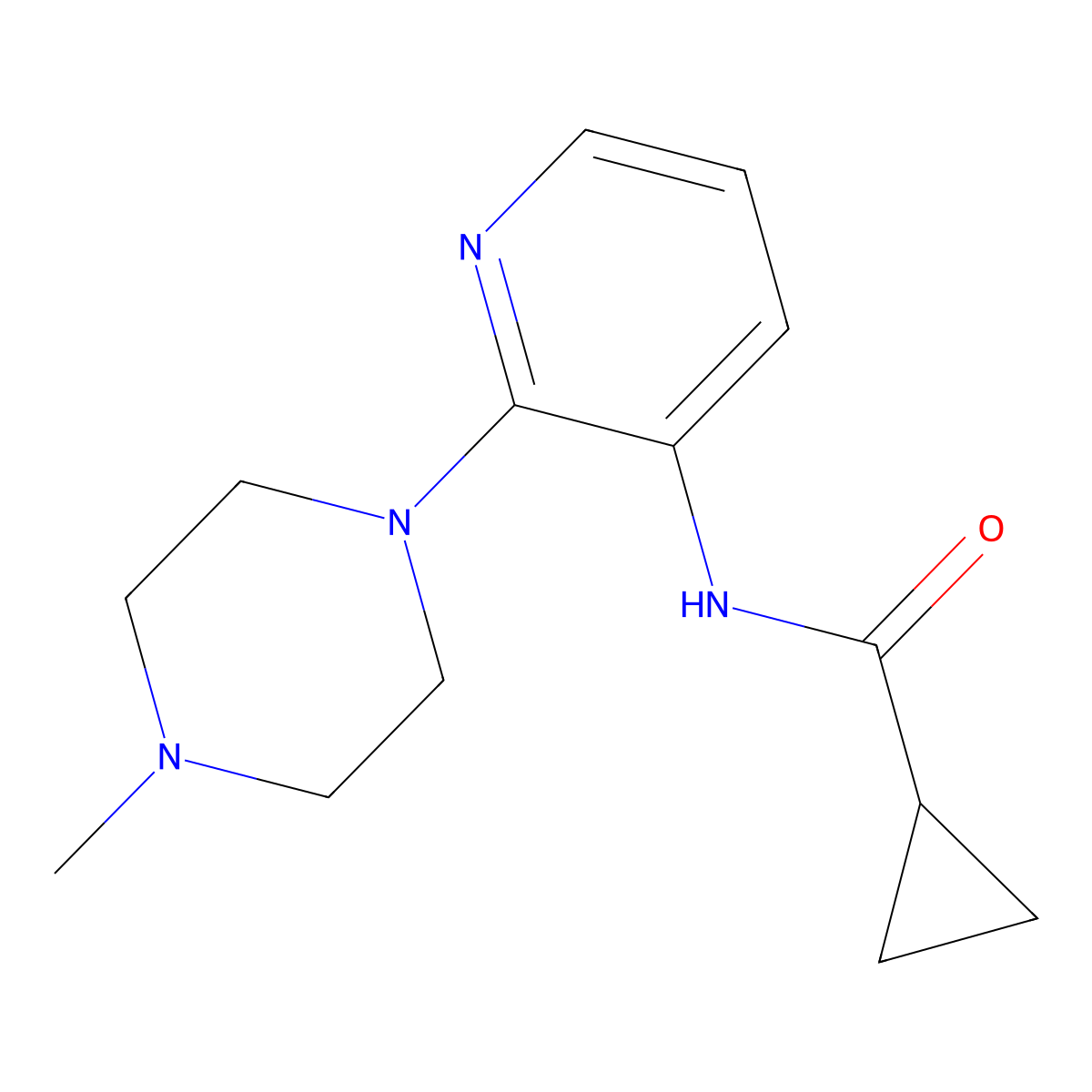 N-[2-(4-methylpiperazin-1-yl)pyridin-3-yl]cyclopropanecarboxamide molecular structure, CAS 861212-94-4