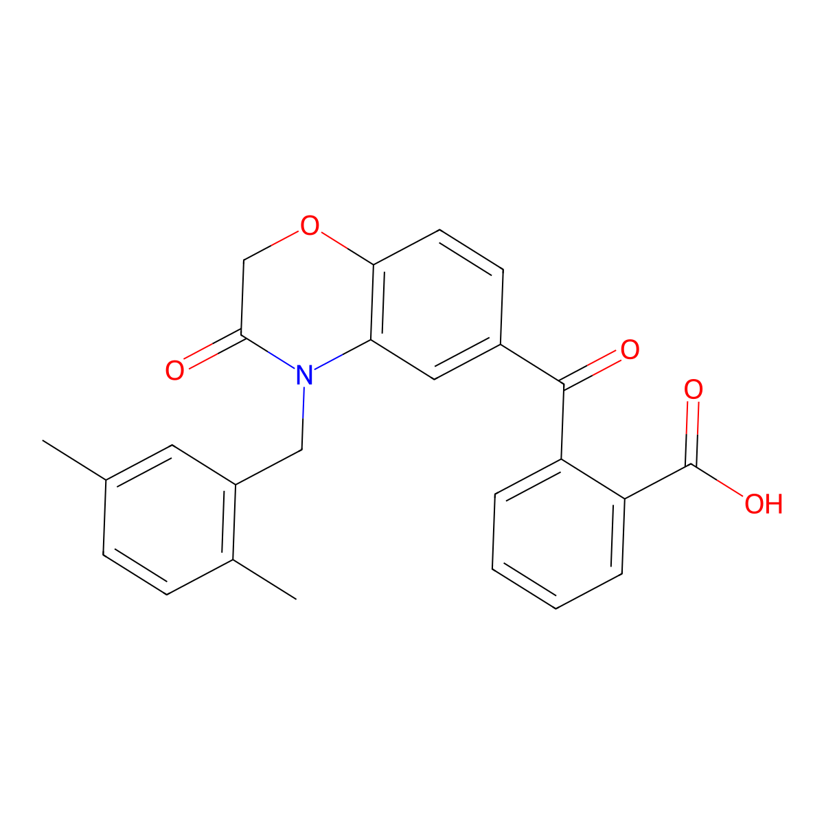 2-{[4-(2,5-dimethylbenzyl)-3-oxo-3,4-dihydro-2H-1,4-benzoxazin-6-yl]carbonyl}benzenecarboxylic acid molecular structure, CAS 861212-95-5