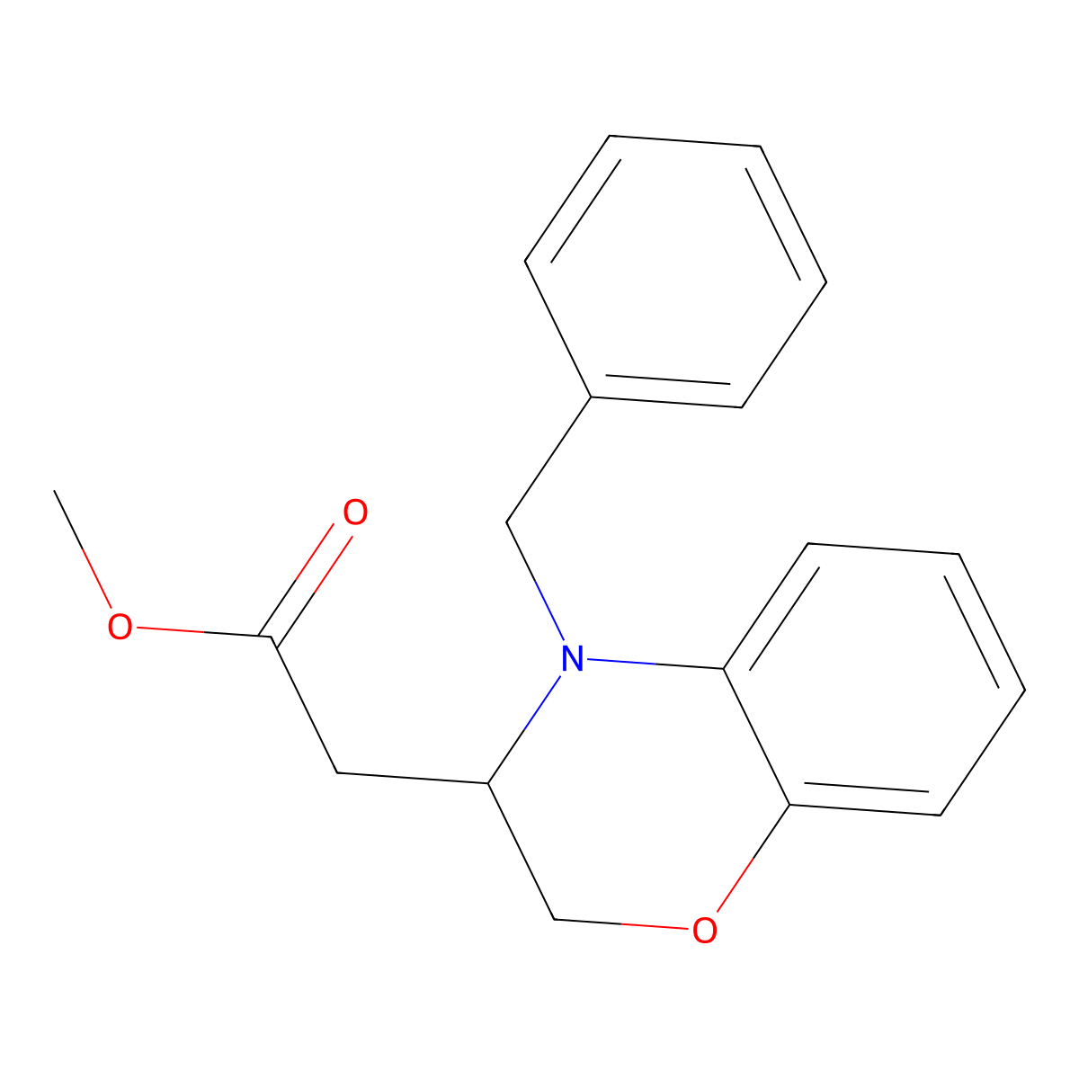 methyl 2-(4-benzyl-3,4-dihydro-2H-1,4-benzoxazin-3-yl)acetate molecular structure, CAS 861212-96-6