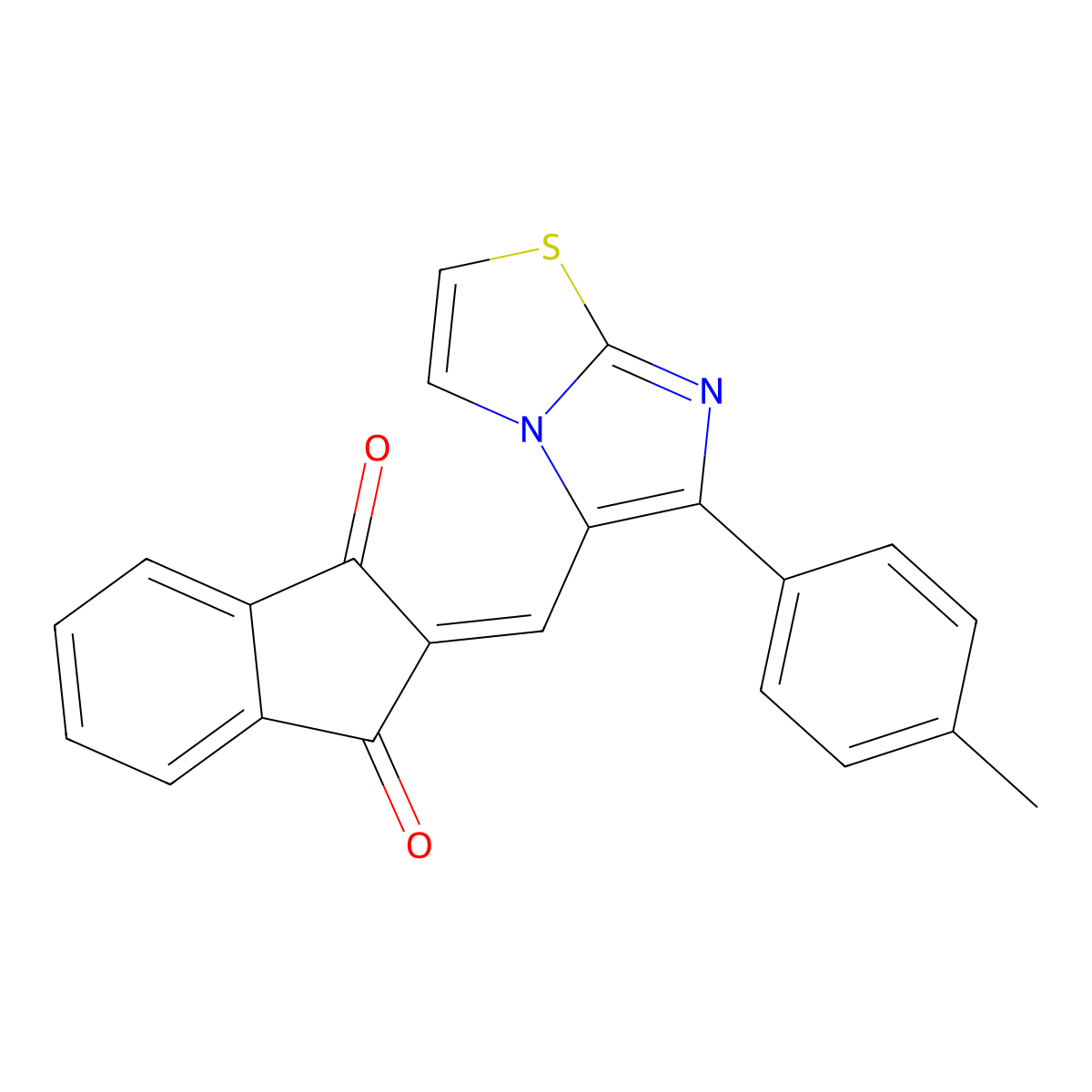 2-{[6-(4-methylphenyl)imidazo[2,1-b][1,3]thiazol-5-yl]methylene}-1H-indene-1,3(2H)-dione molecular structure, CAS 861213-01-6