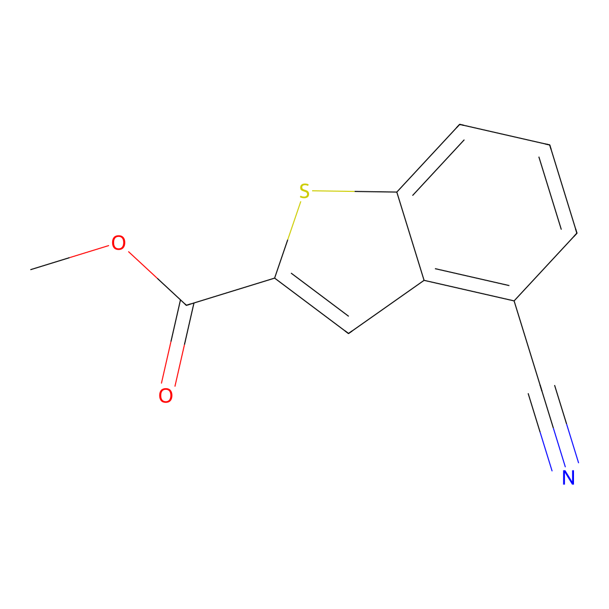 Methyl 4-cyanobenzo[b]thiophene-2-carboxylate molecular structure, CAS 861218-72-6