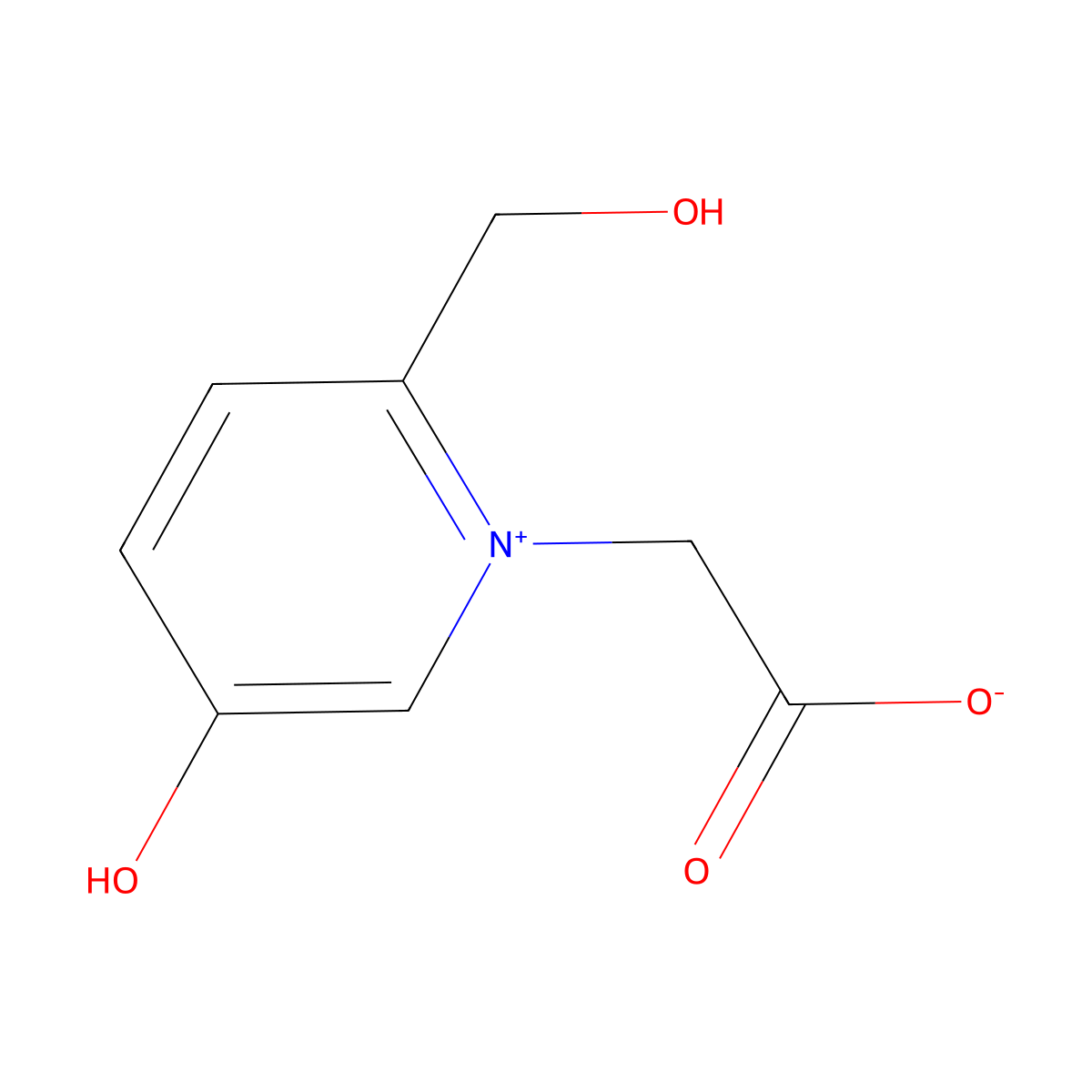 1-(Carboxymethyl)-5-hydroxy-2-(hydroxymethyl)pyridin-1-ium molecular structure, CAS 861221-32-1