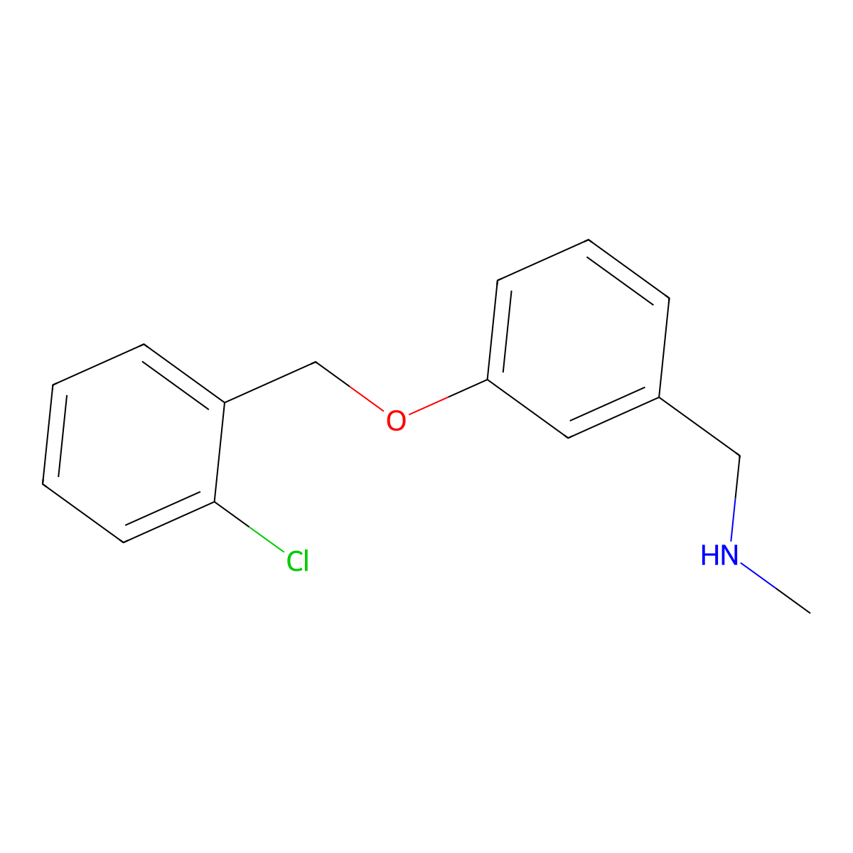 1-{3-[(2-chlorobenzyl)oxy]phenyl}-N-methylmethanamine molecular structure, CAS 861225-01-6