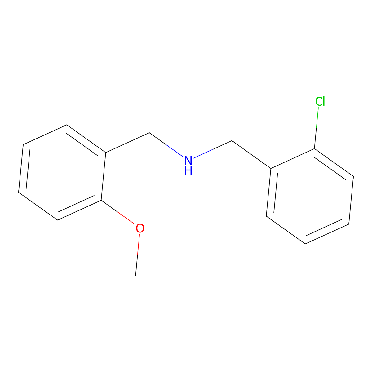 (2-Chlorophenyl)-N-(2-methoxybenzyl)methanamine molecular structure, CAS 861225-06-1