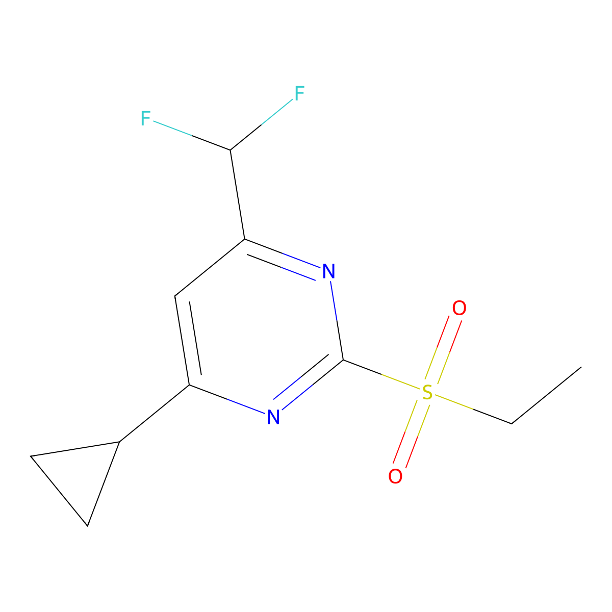 4-Cyclopropyl-6-(difluoromethyl)-2-(ethylsulfonyl)pyrimidine molecular structure, CAS 861225-13-0