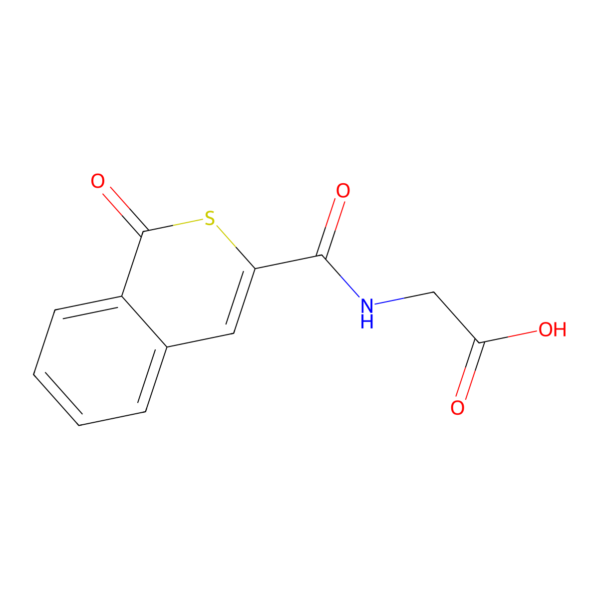 2-[(1-Oxobenzo[d]thiin-3-yl)carbonylamino]acetic acid molecular structure, CAS 861225-58-3