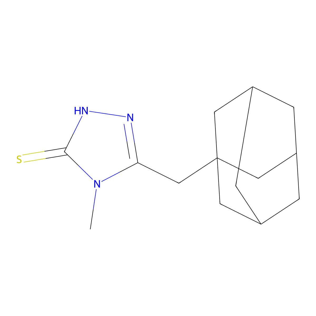 5-(1-adamantylmethyl)-4-methyl-4H-1,2,4-triazole-3-thiol molecular structure, CAS 861225-80-1