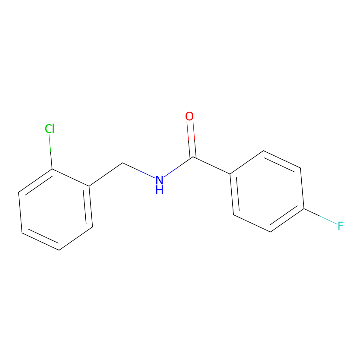 N-[(2-chlorophenyl)methyl]-4-fluorobenzamide molecular structure, CAS 861225-83-4