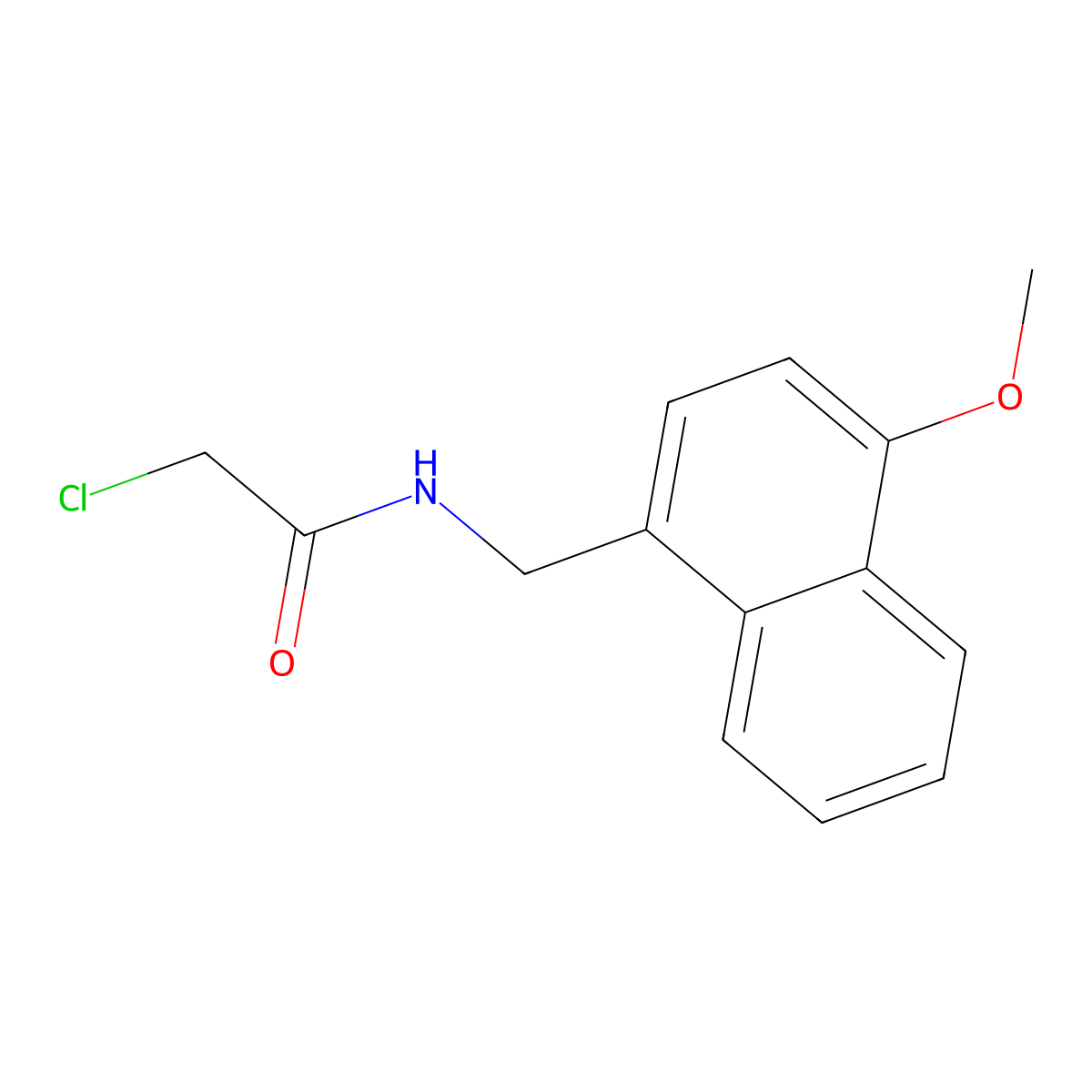 2-chloro-N-[(4-methoxy-1-naphthyl)methyl]acetamide molecular structure, CAS 861225-85-6