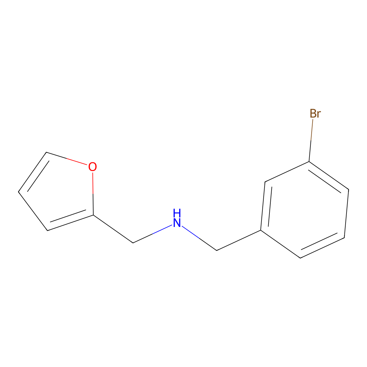 1-(3-bromophenyl)-N-(furan-2-ylmethyl)methanamine molecular structure, CAS 861226-58-6