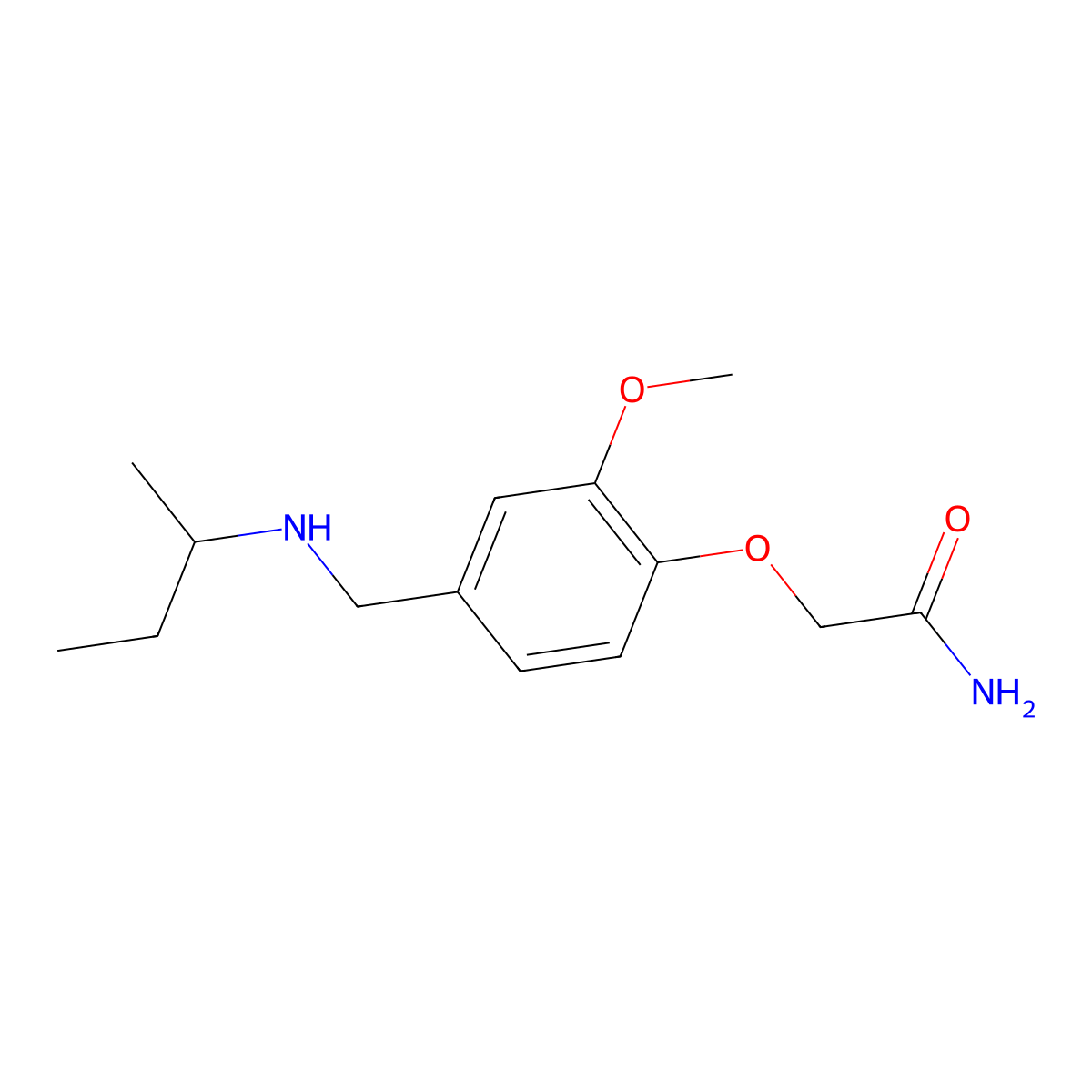 2-{4-[(Sec-butylamino)methyl]-2-methoxyphenoxy}acetamide molecular structure, CAS 861226-73-5