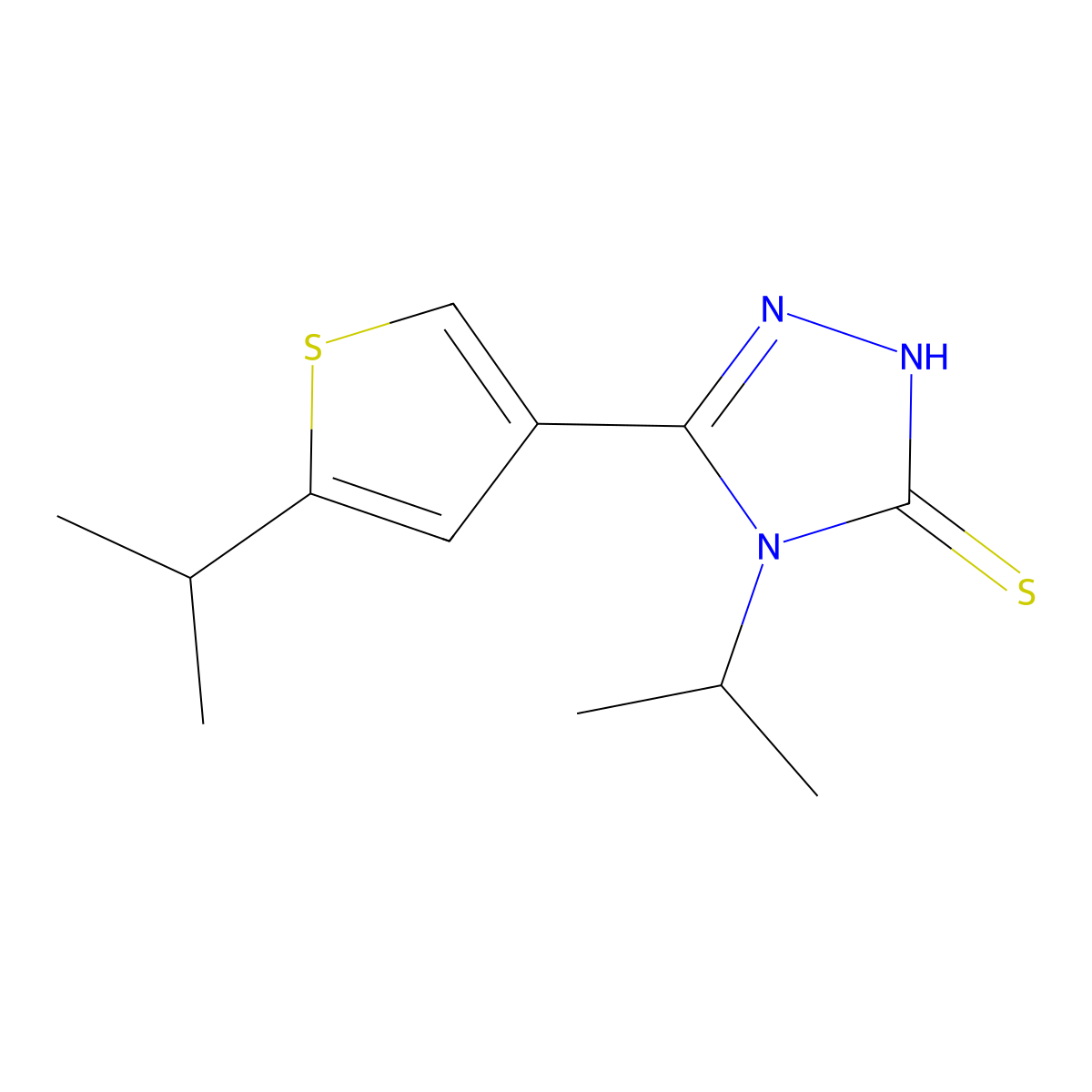 4-isopropyl-5-(5-isopropylthien-3-yl)-4H-1,2,4-triazole-3-thiol molecular structure, CAS 861227-41-0