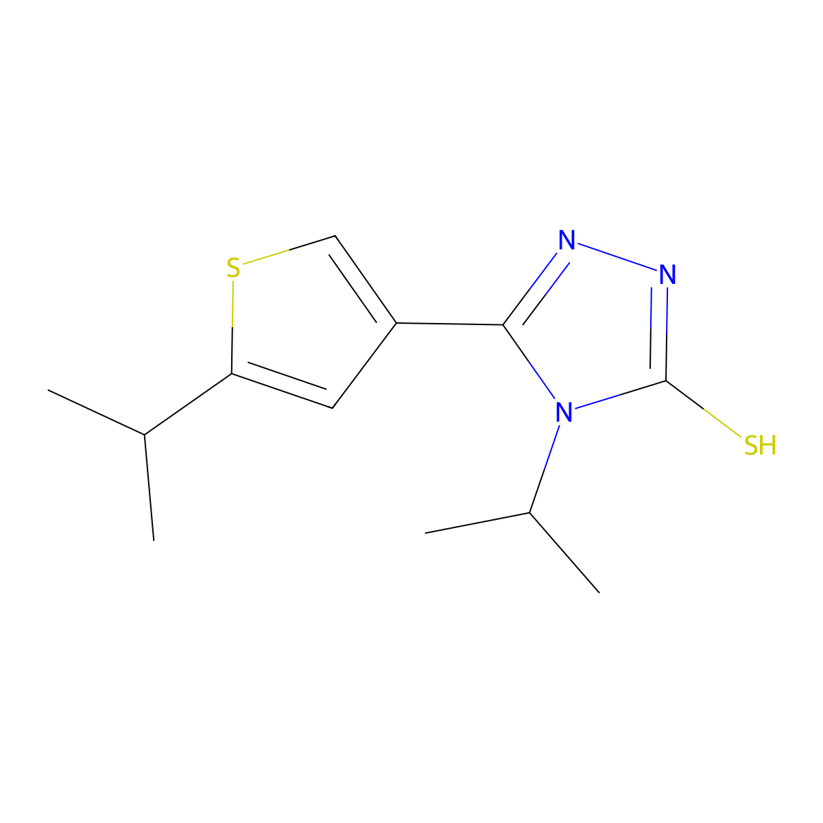 4-isopropyl-5-(5-isopropylthien-3-yl)-4H-1,2,4-triazole-3-thiol molecular structure, CAS 861227-41-0