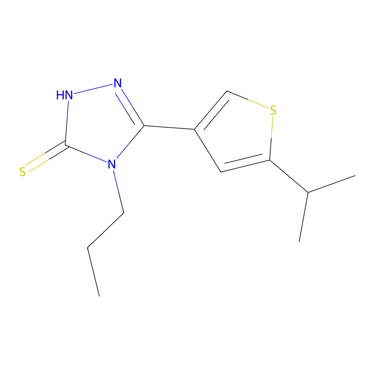 5-(5-isopropylthien-3-yl)-4-propyl-4H-1,2,4-triazole-3-thiol molecular structure, CAS 861227-42-1