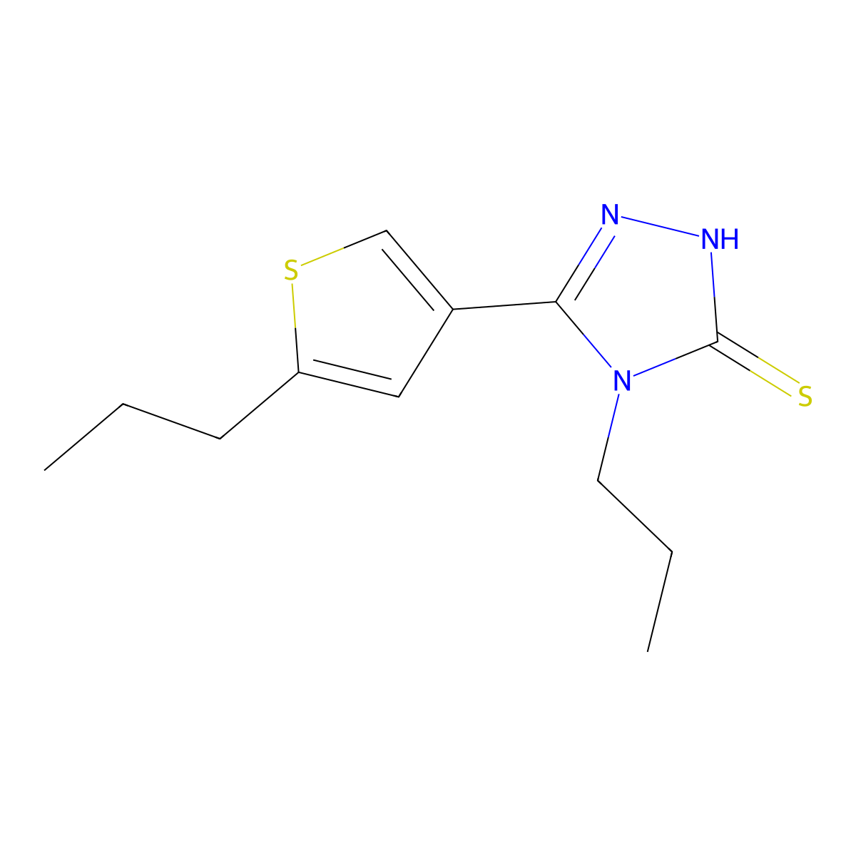 4-propyl-5-(5-propylthien-3-yl)-4H-1,2,4-triazole-3-thiol molecular structure, CAS 861227-44-3