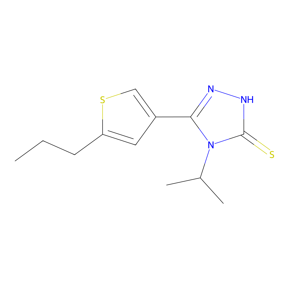 4-isopropyl-5-(5-propylthien-3-yl)-4H-1,2,4-triazole-3-thiol molecular structure, CAS 861227-45-4