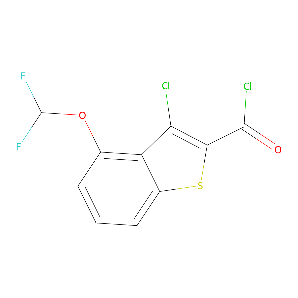 3-Chloro-4-difluoromethoxy-benzo[b]thiophene-2-carbonyl chloride molecular structure, CAS 861233-46-7