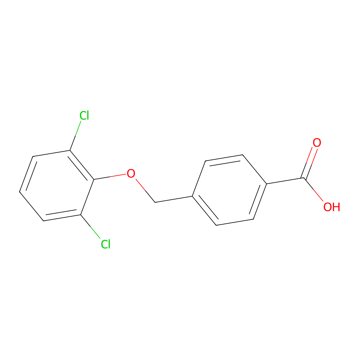 4-[(2,6-Dichlorophenoxy)methyl]benzoic acid molecular structure, CAS 861233-47-8