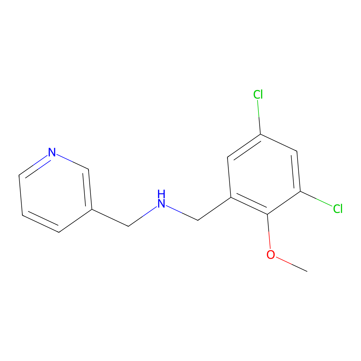 N-(3,5-dichloro-2-methoxybenzyl)-N-(3-pyridinylmethyl)amine molecular structure, CAS 861233-49-0