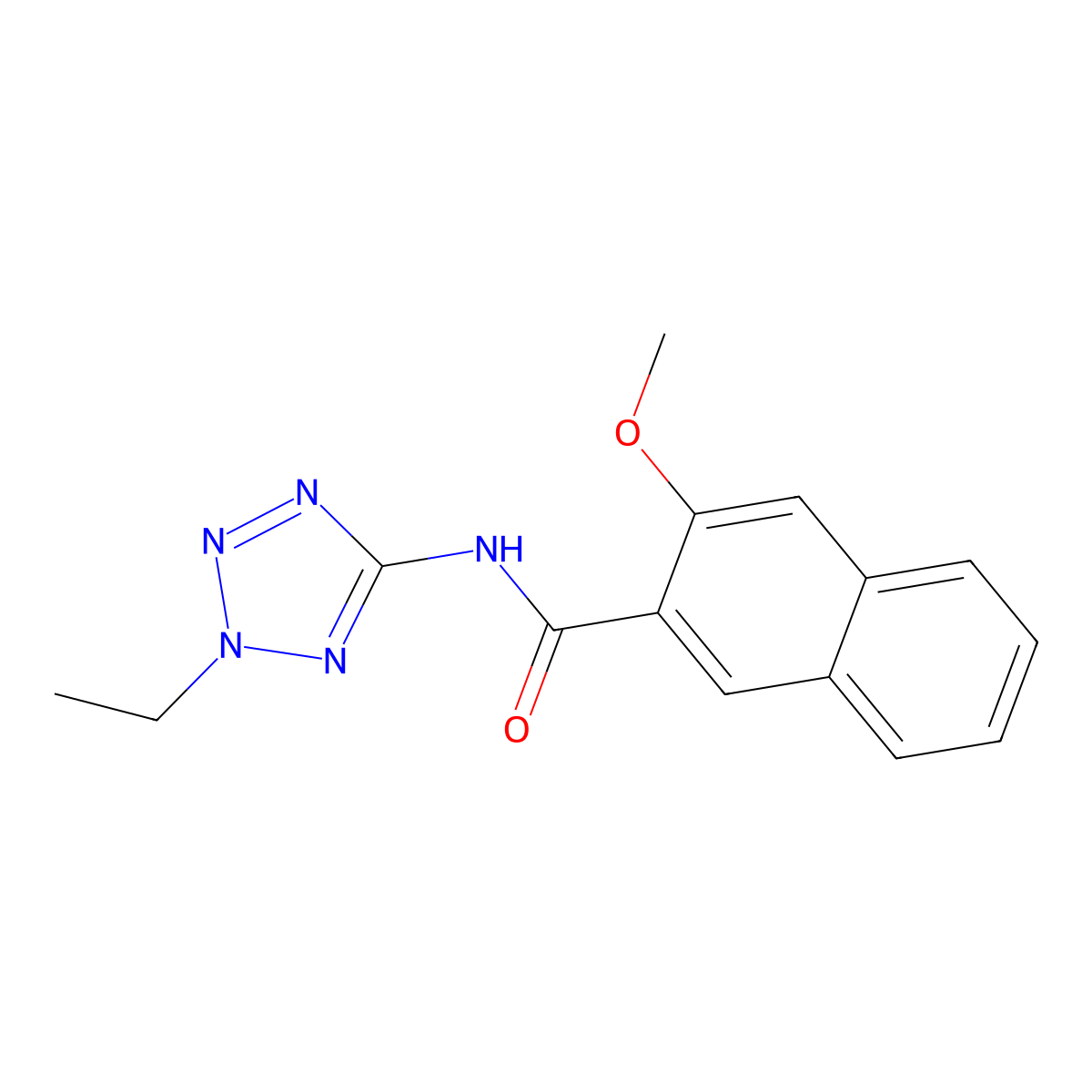 N-(2-ethyltetrazol-5-yl)-3-methoxynaphthalene-2-carboxamide molecular structure, CAS 861233-68-3