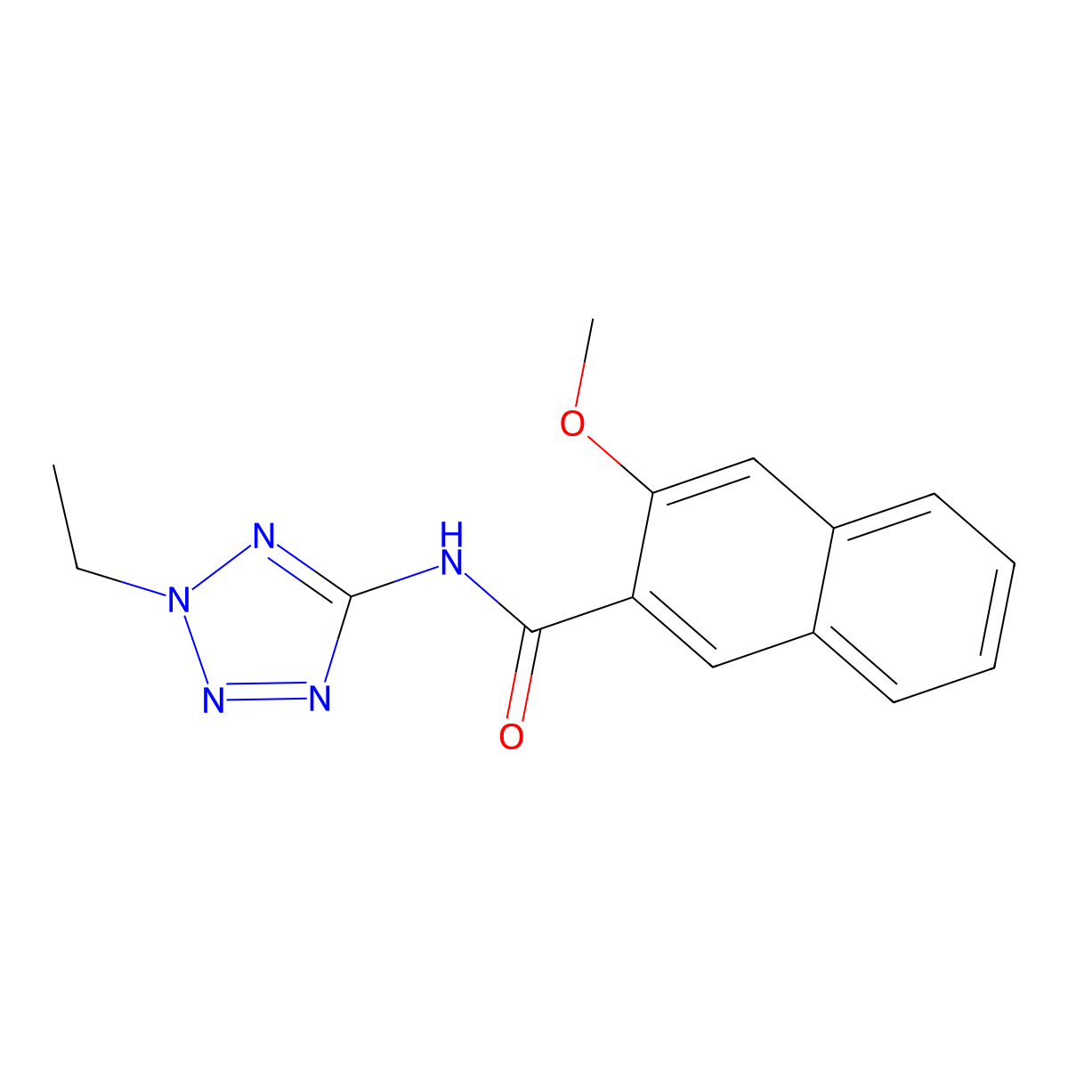 N-(2-ethyltetrazol-5-yl)-3-methoxynaphthalene-2-carboxamide molecular structure, CAS 861233-68-3