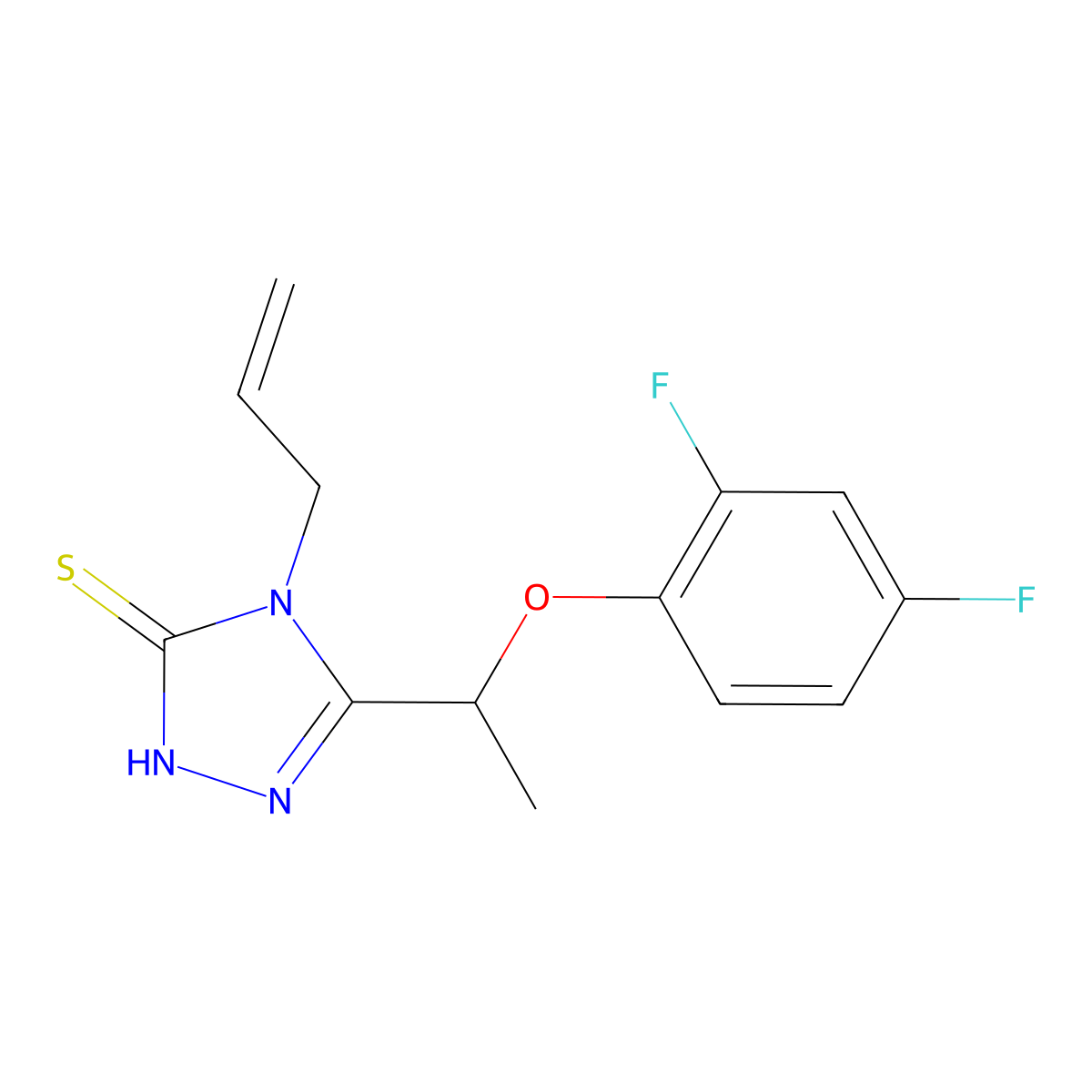 4-allyl-5-[1-(2,4-difluorophenoxy)ethyl]-4H-1,2,4-triazole-3-thiol molecular structure, CAS 861233-70-7