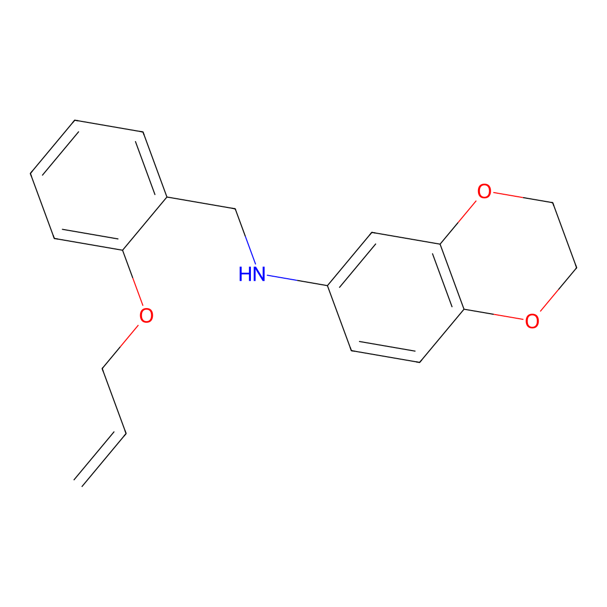 N-{[2-(prop-2-en-1-yloxy)phenyl]methyl}-2,3-dihydro-1,4-benzodioxin-6-amine molecular structure, CAS 861233-81-0