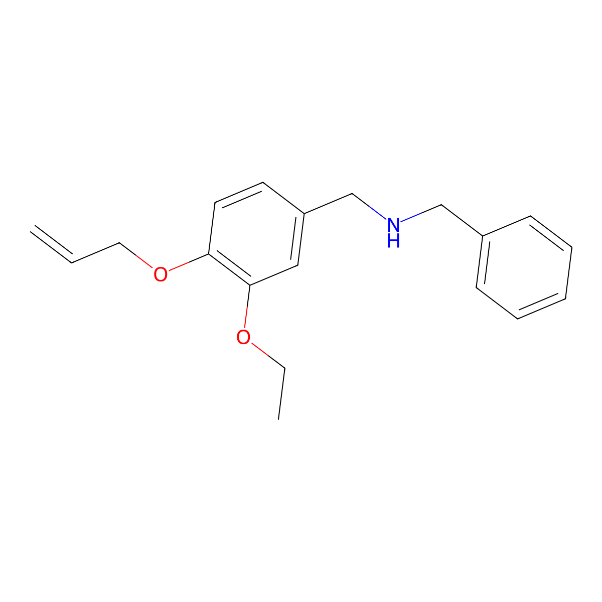 N-[4-(allyloxy)-3-ethoxybenzyl]-N-benzylamine molecular structure, CAS 861234-01-7