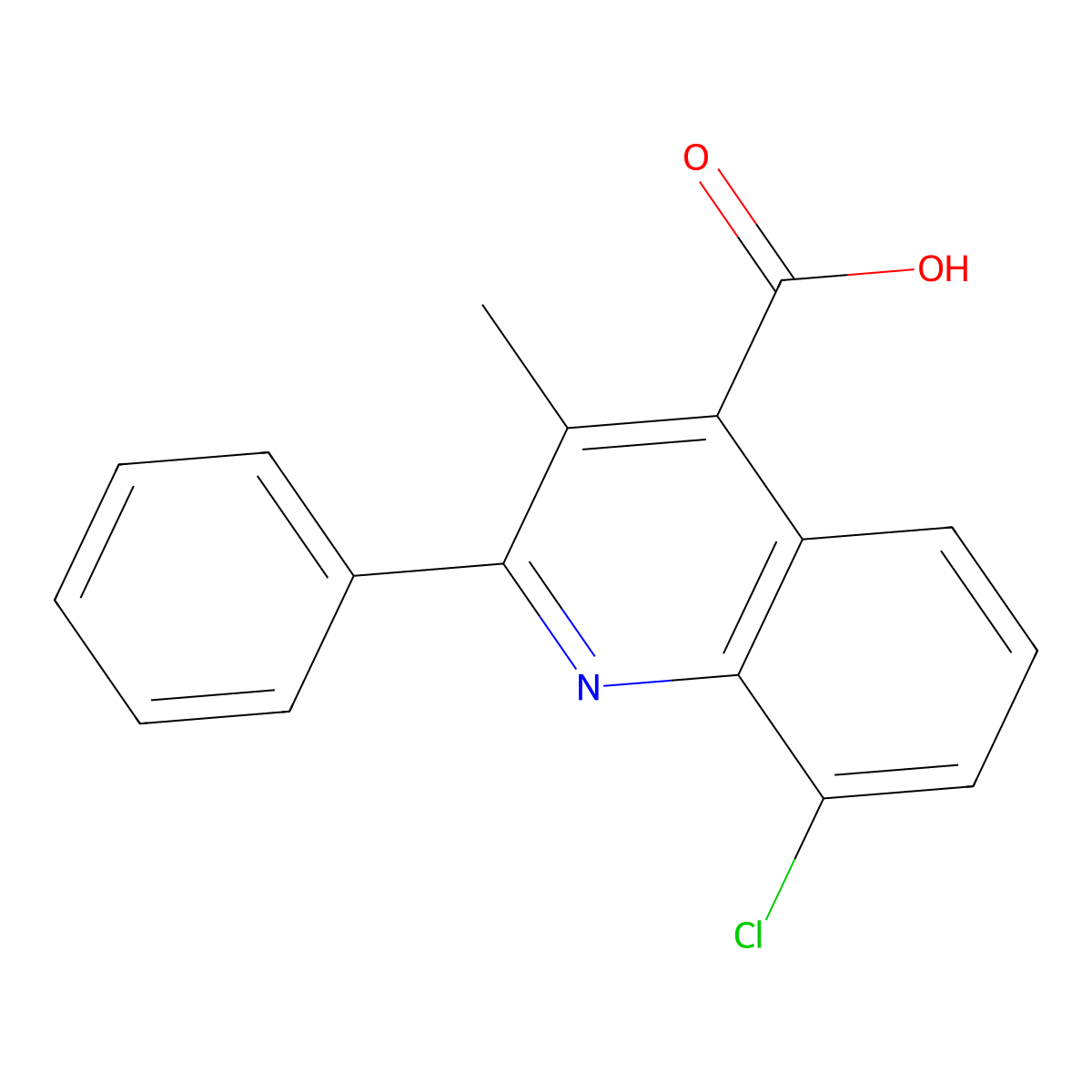 8-Chloro-3-methyl-2-phenylquinoline-4-carboxylic acid molecular structure, CAS 861234-24-4