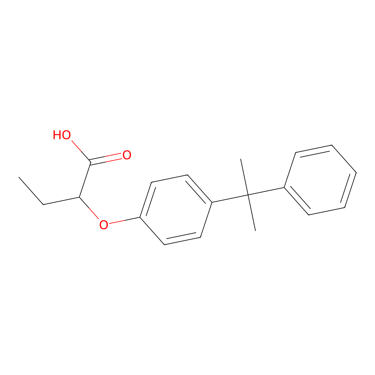 2-[4-(1-Methyl-1-phenylethyl)phenoxy]butanoic acid molecular structure, CAS 861235-17-8