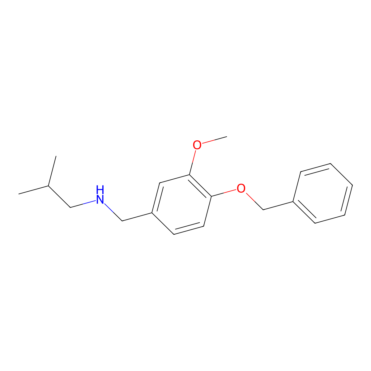 {[4-(Benzyloxy)-3-methoxyphenyl]methyl}(2-methylpropyl)amine molecular structure, CAS 861236-37-5