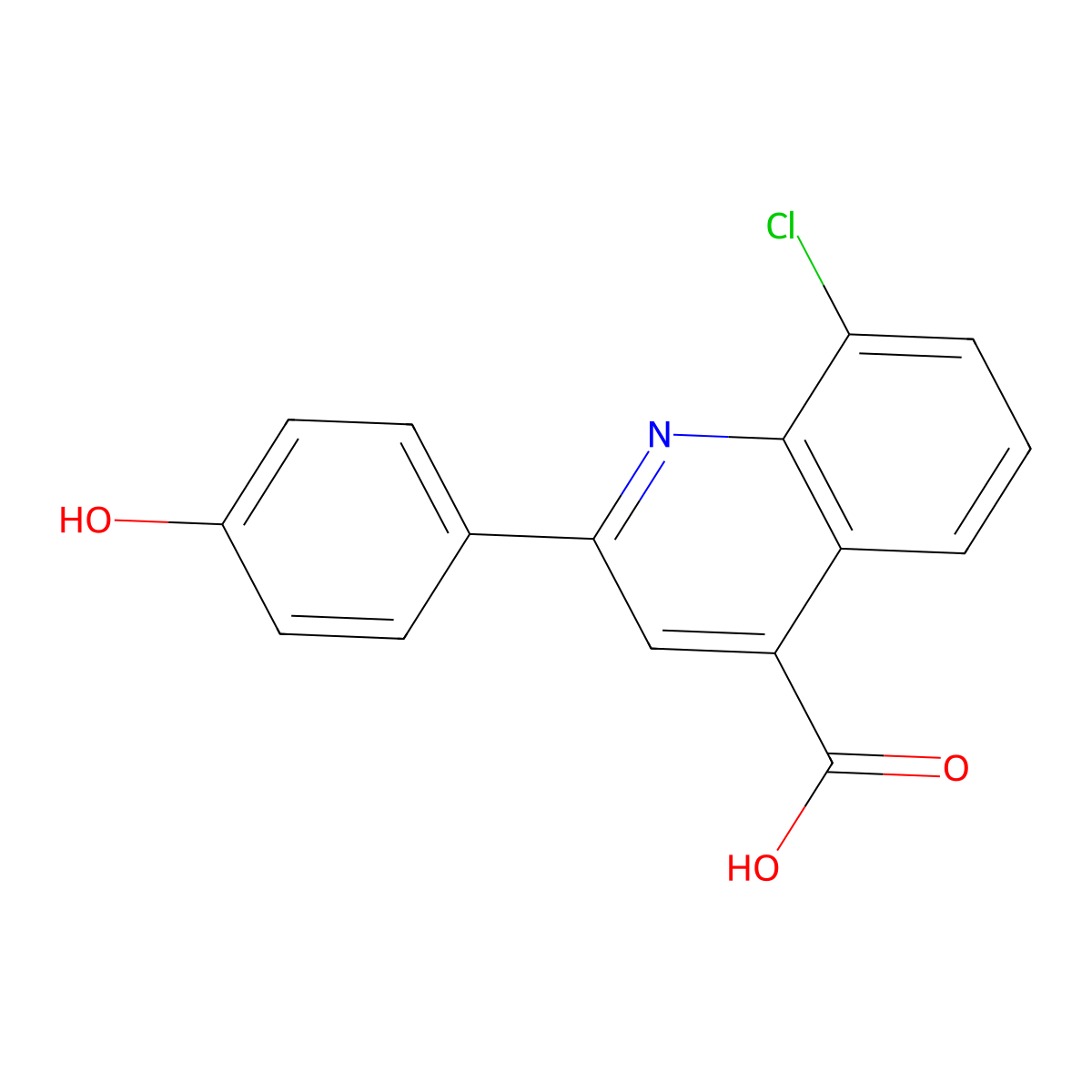 8-Chloro-2-(4-hydroxyphenyl)quinoline-4-carboxylic acid molecular structure, CAS 861236-55-7