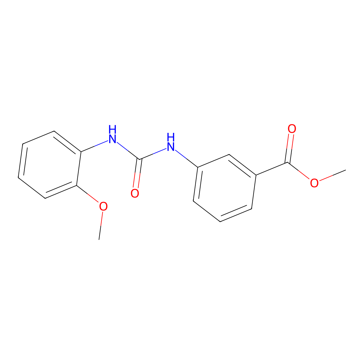 Methyl 3-{[(2-methoxyphenyl)carbamoyl]amino}benzoate molecular structure, CAS 861236-99-9